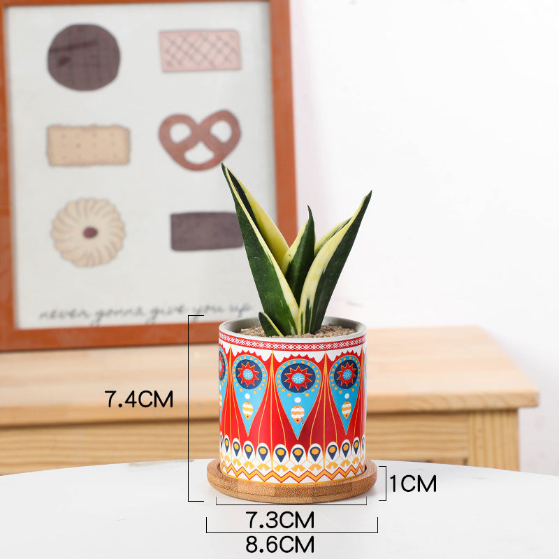 Mandala Ceramic Flower Pot
