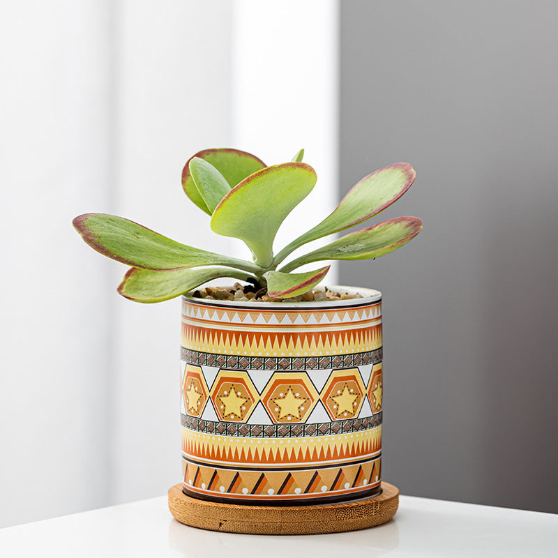 Geometric Ceramic Flower Pot