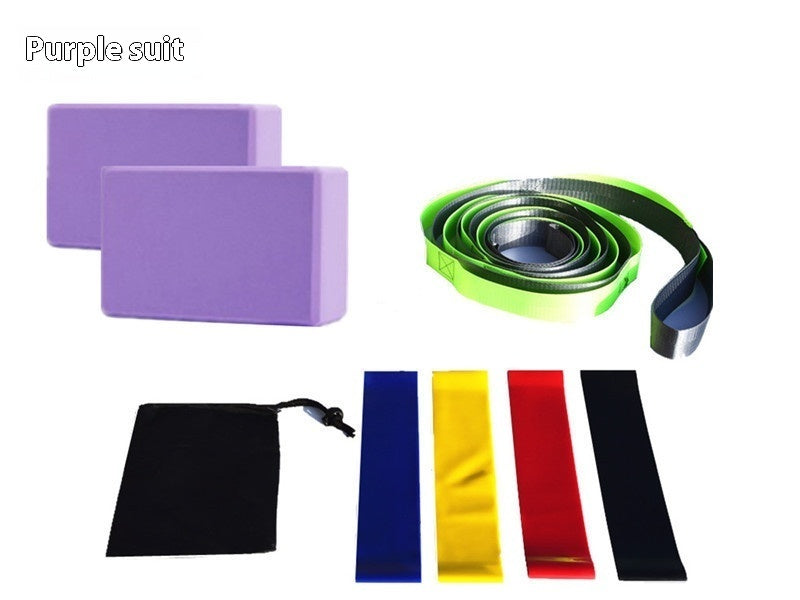 Yoga Block Eight-piece Set with Stretch Belts and Bag