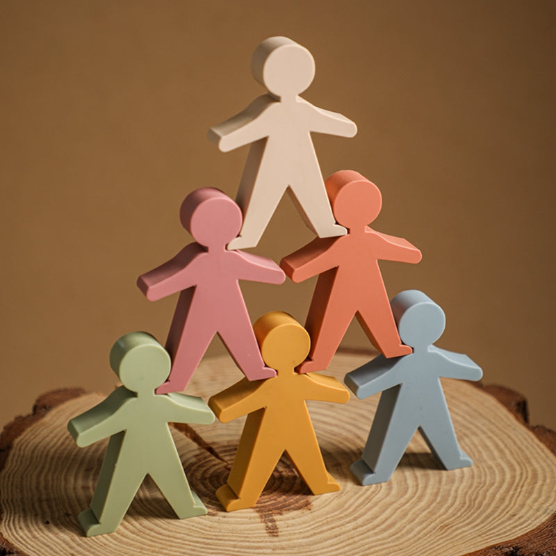 Silicone People Stacking Toys, 12 pcs