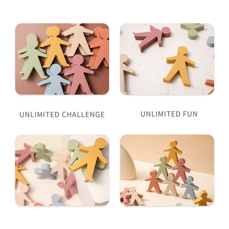 Silicone People Stacking Toys, 12 pcs