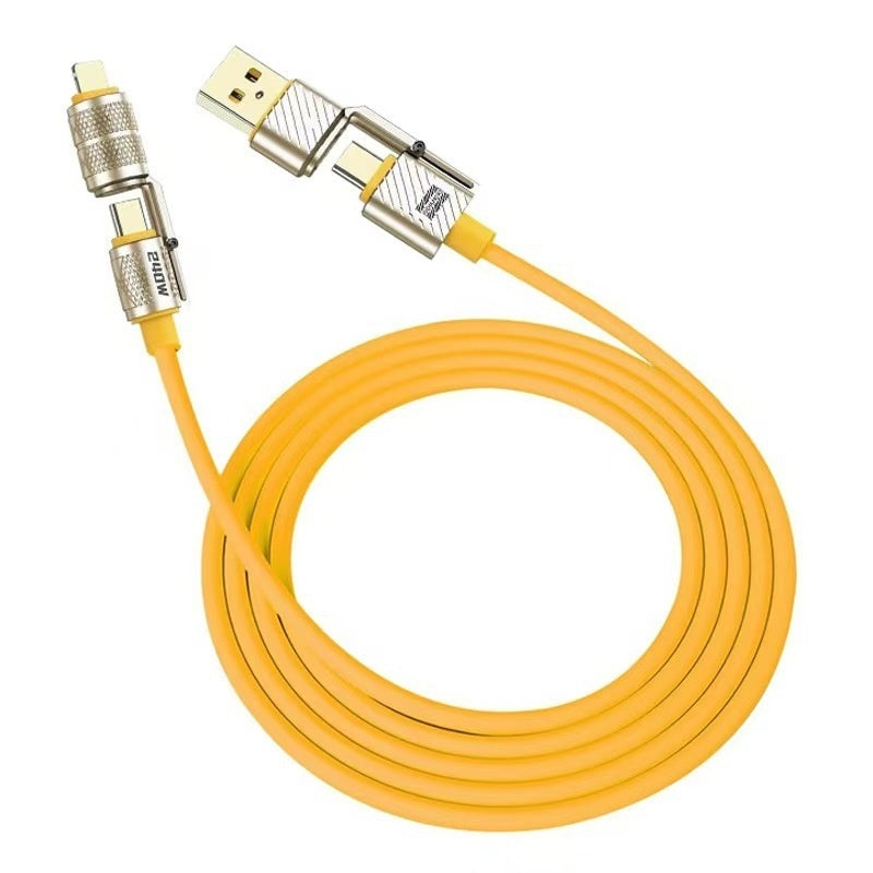 Fast Charging Data Cable, Four-in-One, 120W Zinc Alloy