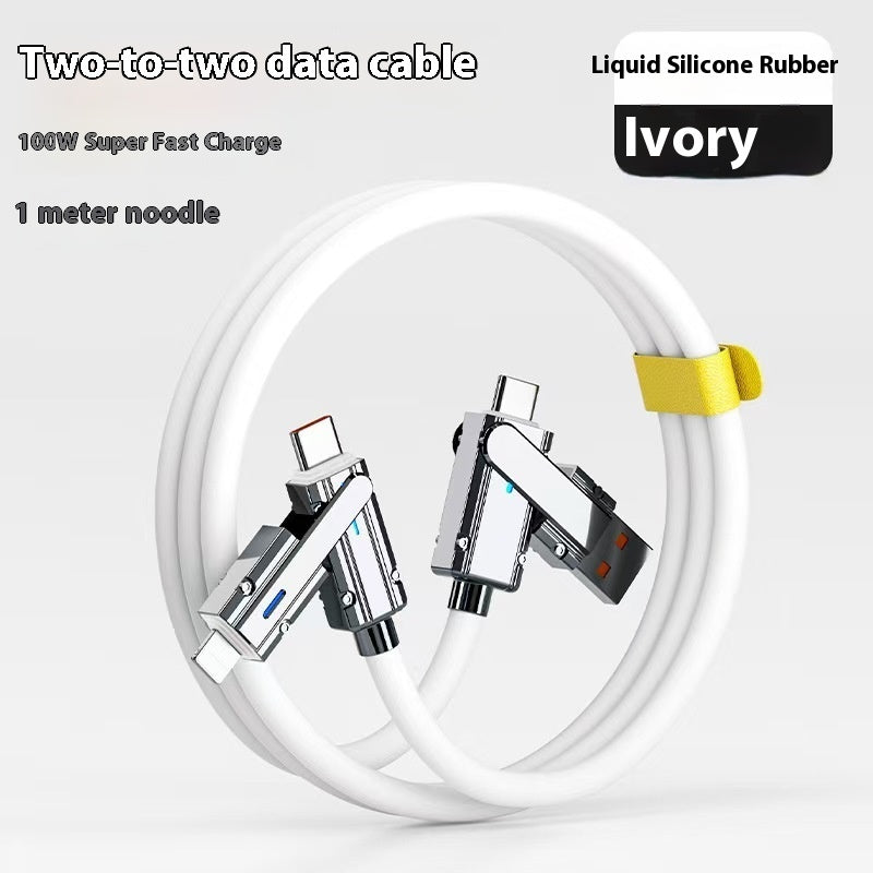Fast Charging Data Cable, Four-in-One, 120W Zinc Alloy