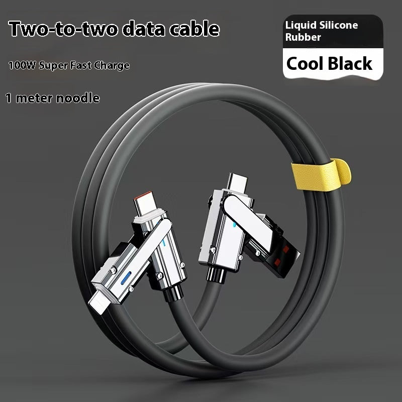 Fast Charging Data Cable, Four-in-One, 120W Zinc Alloy